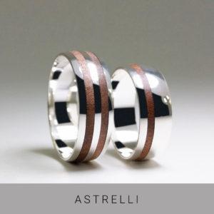 Обручальные кольца из серебра и дерева